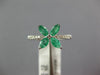 .67CT DIAMOND & AAA EMERALD 14K WHITE GOLD 3D MARQUISE 4 LEAF CLOVER FLOWER RING