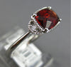 1.76CT DIAMOND & AAA GARNET 14KT WHITE GOLD CUSHION & ROUND SQUARE FILIGREE RING