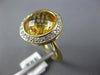 LARGE 6.44CT DIAMOND & AAA YELLOW TOPAZ 14KT YELLOW GOLD 3D ROUND HALO FUN RING