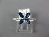 .77CT DIAMOND & AAA SAPPHIRE 14KT WHITE GOLD MARQUISE 4 LEAF CLOVER FLOWER RING
