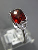1.76CT DIAMOND & AAA GARNET 14KT WHITE GOLD CUSHION & ROUND SQUARE FILIGREE RING