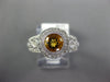 1.38CT DIAMOND & AAA CITRINE 14KT WHITE GOLD 3D ROUND BEZEL HALO ENGAGEMENT RING