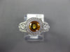 1.38CT DIAMOND & AAA CITRINE 14KT WHITE GOLD 3D ROUND BEZEL HALO ENGAGEMENT RING