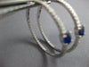1.61CT DIAMOND & AAA SAPPHIRE 18K WHITE GOLD 3D INSIDE OUT HOOP HANGING EARRINGS