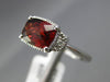 1.76CT DIAMOND & AAA GARNET 14KT WHITE GOLD CUSHION & ROUND SQUARE FILIGREE RING