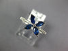 .77CT DIAMOND & AAA SAPPHIRE 14KT WHITE GOLD MARQUISE 4 LEAF CLOVER FLOWER RING