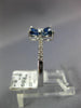 .77CT DIAMOND & AAA SAPPHIRE 14KT WHITE GOLD MARQUISE 4 LEAF CLOVER FLOWER RING