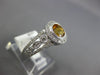 1.38CT DIAMOND & AAA CITRINE 14KT WHITE GOLD 3D ROUND BEZEL HALO ENGAGEMENT RING