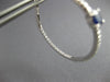 1.61CT DIAMOND & AAA SAPPHIRE 18K WHITE GOLD 3D INSIDE OUT HOOP HANGING EARRINGS