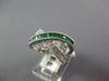 1.44CT DIAMOND & AAA EMERALD 14KT WHITE GOLD 3D BAGUETTE X CRISS CROSS FUN RING