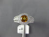 1.38CT DIAMOND & AAA CITRINE 14KT WHITE GOLD 3D ROUND BEZEL HALO ENGAGEMENT RING