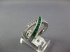 1.44CT DIAMOND & AAA EMERALD 14KT WHITE GOLD 3D BAGUETTE X CRISS CROSS FUN RING