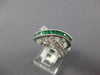 1.44CT DIAMOND & AAA EMERALD 14KT WHITE GOLD 3D BAGUETTE X CRISS CROSS FUN RING