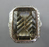 EXTRA LARGE 15.76CT DIAMOND & AAA SMOKY TOPAZ 14KT WHITE GOLD EMERALD CUT RING