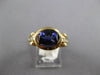 2.12CT DIAMOND & AAA IOLITE 14KT YELLOW GOLD 3D OVAL SEMI BEZEL ENGAGEMENT RING
