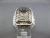 EXTRA LARGE 15.76CT DIAMOND & AAA SMOKY TOPAZ 14KT WHITE GOLD EMERALD CUT RING
