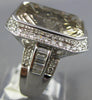 EXTRA LARGE 15.76CT DIAMOND & AAA SMOKY TOPAZ 14KT WHITE GOLD EMERALD CUT RING