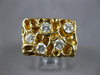 ESTATE LARGE .75CT DIAMOND 18KT YELLOW GOLD 3D CLASSIC NUGGET SOLID MENS RING