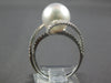 0.42CT DIAMOND & AAA SOUTH SEA PEARL 14KT WHITE GOLD CRISS CROSS LOVE KNOT RING