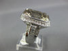 EXTRA LARGE 15.76CT DIAMOND & AAA SMOKY TOPAZ 14KT WHITE GOLD EMERALD CUT RING