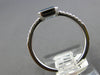 .85CT DIAMOND & AAA BLUE TOPAZ 14K WHITE GOLD EMERALD CUT & ROUND BEZEL FUN RING