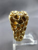 ESTATE LARGE .75CT DIAMOND 18KT YELLOW GOLD 3D CLASSIC NUGGET SOLID MENS RING