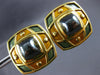 EXTRA LARGE 18KT YELLOW GOLD 3D DE VROOMEN MULTI COLOR ENAMEL CLIP ON EARRINGS