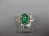 1.41CT DIAMOND & AAA EMERALD 14KT WHITE GOLD OVAL & ROUND FLOWER ENGAGEMENT RING