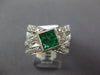 1.37CT DIAMOND & AAA EMERALD 14K WHITE GOLD PRINCESS CRISS CROSS FRIENDSHIP RING