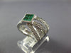 1.37CT DIAMOND & AAA EMERALD 14K WHITE GOLD PRINCESS CRISS CROSS FRIENDSHIP RING