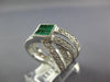 1.37CT DIAMOND & AAA EMERALD 14K WHITE GOLD PRINCESS CRISS CROSS FRIENDSHIP RING