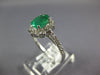 1.41CT DIAMOND & AAA EMERALD 14KT WHITE GOLD OVAL & ROUND FLOWER ENGAGEMENT RING