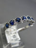 .60CT AAA SAPPHIRE 14K WHITE GOLD ROUND FILIGREE SEMI ETERNITY ANNIVERSARY RING