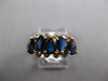 2.6CT DIAMOND & AAA SAPPHIRE 14K YELLOW GOLD 5 STONE PEAR SHAPE CRISS CROSS RING