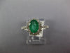1.41CT DIAMOND & AAA EMERALD 14KT WHITE GOLD OVAL & ROUND FLOWER ENGAGEMENT RING