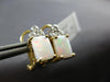 ESTATE 1.72CT DIAMOND & AAA OPAL 14KT 2 TONE GOLD SQUARE FLOWER CLIP ON EARRINGS