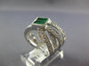 1.37CT DIAMOND & AAA EMERALD 14K WHITE GOLD PRINCESS CRISS CROSS FRIENDSHIP RING