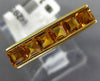 ESTATE .91CT AAA CITRINE 18KT YELLOW GOLD PRINCESS CUT CHANNEL FILIGREE FUN RING