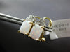 ESTATE 1.72CT DIAMOND & AAA OPAL 14KT 2 TONE GOLD SQUARE FLOWER CLIP ON EARRINGS