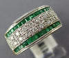 .95CT DIAMOND & AAA EMERALD 18KT WHITE GOLD PRINCESS MULTI ROW ANNIVERSARY RING