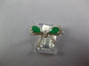 .71CT DIAMOND & AAA EMERALD 14K WHITE GOLD PEAR SHAPE & ROUND BOW SHAPE FUN RING