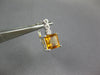 LARGE 5.75CT DIAMOND & AAA CITRINE 14KT WHITE GOLD SQUARE BEZEL HANGING EARRINGS
