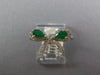 .71CT DIAMOND & AAA EMERALD 14K WHITE GOLD PEAR SHAPE & ROUND BOW SHAPE FUN RING