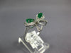 .71CT DIAMOND & AAA EMERALD 14K WHITE GOLD PEAR SHAPE & ROUND BOW SHAPE FUN RING