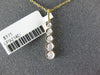 ESTATE .14CT DIAMOND 14KT 2 TONE GOLD CLASSIC 5 STONE JOURNEY BEZEL LOVE PENDANT