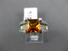 WIDE 3.13CT DIAMOND & AAA CITRINE 14KT WHITE GOLD SQUARE & ROUND FRIENDSHIP RING
