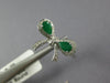 .71CT DIAMOND & AAA EMERALD 14K WHITE GOLD PEAR SHAPE & ROUND BOW SHAPE FUN RING
