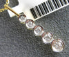ESTATE .14CT DIAMOND 14KT 2 TONE GOLD CLASSIC 5 STONE JOURNEY BEZEL LOVE PENDANT
