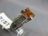 WIDE 3.13CT DIAMOND & AAA CITRINE 14KT WHITE GOLD SQUARE & ROUND FRIENDSHIP RING