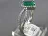 1.08CT DIAMOND & AAA EMERALD 14K WHITE GOLD EMERALD CUT DIAGONAL FRIENDSHIP RING